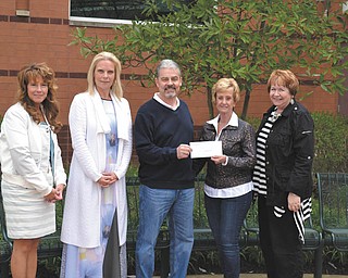 SPECIAL TO THE VINDICATOR | Salem Community Center, Rotary Club and Kiwanis Club hosted their annual Fat Tuesday Feed the Pantry fundraiser in February. Three-hundred tickets were sold and 35 chefs participated in the event that collected more than $1,700 for the Salem Community Pantry. Participating in the check presentation, from left, were, Melissa Boughner, Salem Kiwanis; Heather Young, executive director, Salem Community Center; Gary Dean, treasurer, Salem Community Pantry; Barb Stamp, 2015-16 president, Salem Rotary Club; and Janet Keene, 2014-15 president, Salem Rotary Club. The 2017 fundraiser is set for 5 to 7 p.m. Feb. 28 at the Salem Community Center.