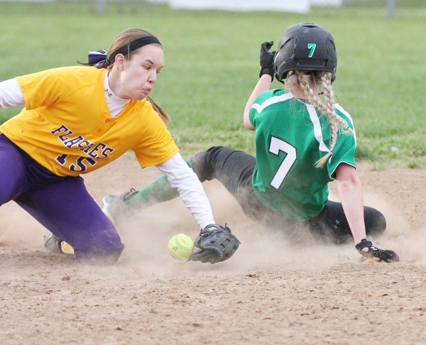 William d Lewis the vindicator  WB's Grace Heath(7) is safe at 2nd as Champions Megan Turner(15) looses control of the ball during 5-6-16 game.