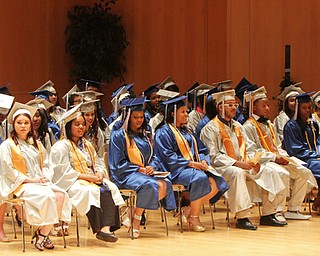 William d Lewis the vindicator YEC graduates on stage during comencement ceremony 5-6-16 .