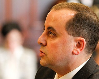   ROBERT K YOSAY | THE VINDICATOR..Marty Desmond assitant prosecutor ..  makes a simple but poignant statement saying they are the worst of the worst..Sentencing of Michael Austin and Hakeem Henderson.The Honorable Judge John DurkinÕs courtroom, Mahoning County Common Pleas Cour.Austin was convicted of four counts of murder; Henderson was convicted of two counts of murder... .--30-