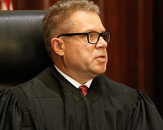   ROBERT K YOSAY | THE VINDICATOR..Judge Durkin pronounces sentence.. ..Sentencing of Michael Austin and Hakeem Henderson.The Honorable Judge John DurkinÕs courtroom, Mahoning County Common Pleas Cour.Austin was convicted of four counts of murder; Henderson was convicted of two counts of murder... .--30-