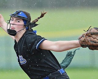 Jeff Lange | The Vindicator WED, MAY 11, 2016 - Lakeview winning pitcher Cait Kelm delivers a pitch to a Girard batter in the first inning of a softball game Wednesday afternoon at Lakeview High School.