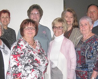 SPECIAL TO THE VINDICATOR
Volunteers from the Austintown Reads Program were guests of Rotary Club of Austintown on April 25. The rotary has supported the program at Austintown Elementary for the second grade even after it was discontinued by the state. Students spend 30 minutes per session with a mentor for individual help. Above, honorees, in front from left, are Sandra Shrode, Elaine Glaros, Director Kathy Kane and Muriel Baranack. In back, from left, are Jean Montgomery, Linda Burton, Pat Mancini and Gary Reel. Linda Sarver also is an honoree. Patricia McCamy from West Side Cats, 2217 Mahoning Ave., Youngstown, was the guest speaker, giving the history and purpose of the no-kill shelter where volunteers and donations are welcome.