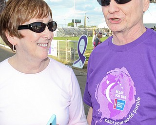William d Lewis The Vindicator  Cancer survivor John Freany and his wife Sally of Boardman during Boardman Relay for Life 5-13-16.