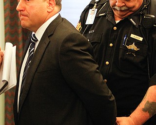   ROBERT K YOSAY | THE VINDICATOR..Ex-Mahoning County Auditor Michael V. Sciortino will sentenced, likely to probation. He faced 25 felonies. He pled guilty to one felony and one misdemeanor count of unauthorized use of property - computer or telecommunication property - as part of a plea deal.....--30-