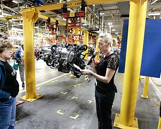   ROBERT K YOSAY | THE VINDICATOR..Amanda Adamson - team leader  -talks about the engines before placing them in the cars..The General Motors Company and UAW Local 1112 will host a 50th Anniversary Open House event at Lordstown Complex East Friday, May 20, 2016 from 9 a.m. to 7 p.m. The open house will provide the opportunity to learn more about Lordstown UAW-GM people, modern day vehicle manufacturing, the All-New Chevrolet Cruze and LordstownÕs rich history in the Mahoning Valley.....--30-