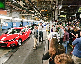   ROBERT K YOSAY | THE VINDICATOR..The Final line as NEW second generation Cruzes head out.. the plant has made over 15 million vehicles since 1966..The General Motors Company and UAW Local 1112 will host a 50th Anniversary Open House event at Lordstown Complex East Friday, May 20, 2016 from 9 a.m. to 7 p.m. The open house will provide the opportunity to learn more about Lordstown UAW-GM people, modern day vehicle manufacturing, the All-New Chevrolet Cruze and LordstownÕs rich history in the Mahoning Valley.....--30-