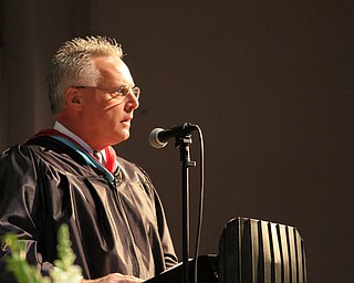  Nikos Frazier | The Youngstown Vindicator..Joseph Krumpak, principal of Chaney Campus High School, introduces the Class of 2016 to a packed auditorium on Friday, May 27, 2016.