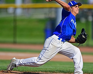 HUDSON, OHIO - MAY27, 2016: Pitcher Don Drummond #13 of Poland throws a pitch in the second inning of Friday afternoons Division Two Regional Final at the Ballpark at Hudson. Poland won 13-3. DAVID DERMER | THE VINDICATOR..
