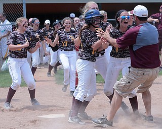 05282016- South Range Raiders celebrate after winning the Division III regional finals against Northwestern 1-0. Michael Taylor | The Vindicator.