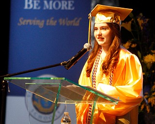 ROBERT K. YOSAY | THE VINDICATOR..Abigail Hope Morris ... Valedictorians..gives her speech..Valley Christian Schools --Highway Tabernacle Church..almost 40 graduates celebrated graduation - ..-30-