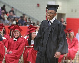 Graduate Malcolm Gordon walks to receive his diploma during the Struthers High School Commencement on Sunday afternoon. Dustin Livesay | The Vindicator 5/29/16 Struthers High School