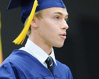Jeff Lange | The Vindicator SUN, MAY 29, 2016 - Andrew Green, senior class president, delivers a speech to his classmates during Sunday's commencement at Austintown Fitch High School.