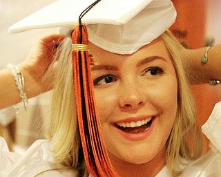 William D. Lewis\The Vindicator.Bailey Wesolowski, a 2016 Howland senior prior to Wednesday June 1 ceremony at Packard Music Hall in Warren.