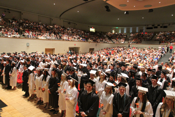 William D. Lewis\The Vindicator.2016 Howland graduating seniors during Wednesday June 1 commencement at Packard Music Hall in Warren.