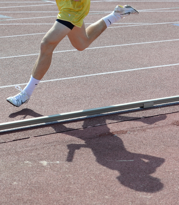 Jeff Lange | The Vindicator  FRI, JUN 3, 2016 - A runner competes in a relay race during Friday's OHSAA State Track and Field tournament at Jesse Owens Memorial Stadium in Columbus.