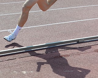 Jeff Lange | The Vindicator  FRI, JUN 3, 2016 - A runner competes in a relay race during Friday's OHSAA State Track and Field tournament at Jesse Owens Memorial Stadium in Columbus.