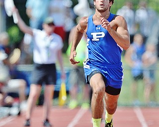 Jeff Lange | The Vindicator  FRI, JUN 3, 2016 - Poland's Gino Centofanti sprints the final 100 meters of the boys 200 meter dash during Friday's OHSAA State Track and Field tournament in Columbus.