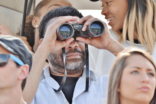 Jeff Lange | The Vindicator  FRI, JUN 3, 2016 - A parent surveys the action on the track from the stands during Friday's OHSAA State Track and Field tournament at Jesse Owens  Memorial Stadium in Columbus.