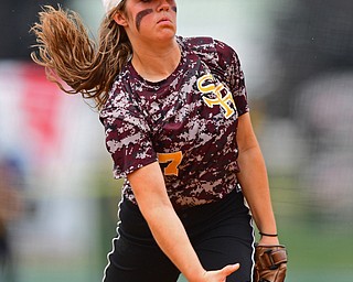 AKRON, OHIO - JUNE 4, 2016: Pitcher Caragyn Yanek #7 of South Range throws a pitch in the second inning of Saturday afternoons Division 3 State Title game at Firestone Stadium. Wheelersburg won 8-3. DAVID DERMER | THE VINDICATOR