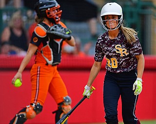 AKRON, OHIO - JUNE 4, 2016: Morgan Czopur #20 of South Range walks back to the dugout after striking out swinging to end the third inning of Saturday afternoons Division 3 State Title game at Firestone Stadium. Wheelersburg won 8-3. DAVID DERMER | THE VINDICATOR
