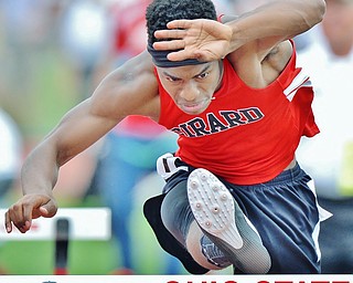 Jeff Lange | The Vindicator SAT, JUN 4, 2016 - Girard's Collin Harden competes in the boys 110 meter hurdles event during Saturday's OHSAA State Track and Field tournament in Columbus.