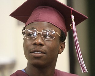 William D. Lewis\The Vindicator.Boardman graduate Louis Johnson during June 5, 2016 commencement at Boardman High School.