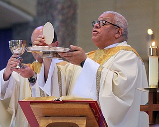 Bishop George Murry during the June 5, 2016 Anniversary Mass at St. Columba Cathedral in Youngstown.  Photo by William D. Lewis - The Vindicator