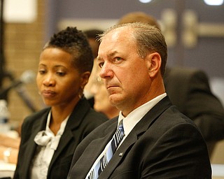        ROBERT K. YOSAY  | THE VINDICATOR..Brian Benyo and .Krish Mohip, a Chicago schools administrator, is the first Ytown schools CEO. - -30-......