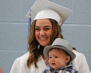 ROBERT K. YOSAY | THE VINDICATOR..Samantha Metts holds up 4month old or the class of 2034... her nephew Jack Negro..Jackson Milton Class of 2016.... ... - -30-.