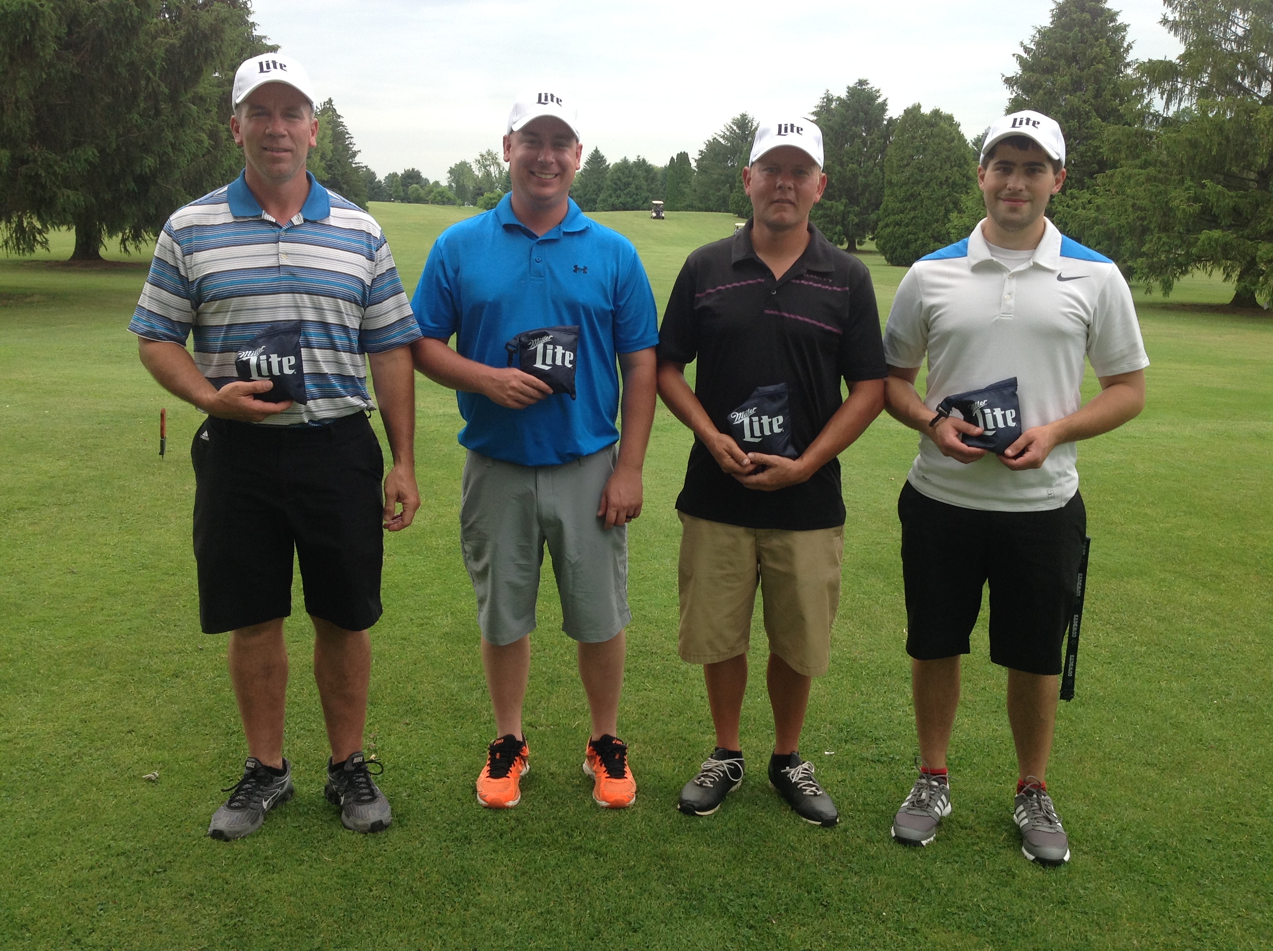 Qualifiers at the Leetonia Sons of America Post 131, 9 hole outing, Bryan Brownfield, Kyle Hiscox, Dave Kilgore (captain), and Matt May. Score of -9.