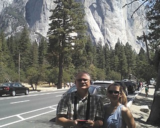 Perry Toth and his daughter Samantha from Austintown in front of El Capitan in Yosemite National Park.