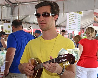Jeff Metzer performs with the band NOC'HE SOVE out of Youngstown  during the Simply Slovak festival in downtown Youngstown on Saturday afternoon.  Dustin Livesay  |  The Vindicator  6/18/16  Youngstown