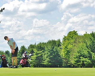 Jeff Lange | The Vindicator FRI, JUN 24. 2016 - Boardman's Bobby Jonda putts on hole eleven during Friday's Greatest Golfer of the Valley Junior competition at Tam O'Shanter Golf Course in Hermitage, Pa.