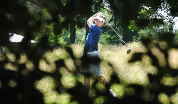 Jeff Lange | The Vindicator  FRI, JUN 24. 2016 - Boardman's Cole Christman watches his drive down the fairway to hole No. 12 during Friday's Greatest Golfer of the Valley Junior competition at Tam O'Shanter Golf Course in Hermitage, Pa.