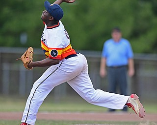 STRUTHERS, OHIO - JUNE 26, 2016: Pitcher Erick Taylor #10 of Astro throws a pitch in the third inning of Sunday afternoons Bob Cene Tournament Championship game. Astro won 11-1. DAVID DERMER | THE VINDICATOR