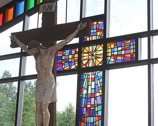 WilliamD. Lewis The Vindicator Crucifix snf window at new St. Thomas The Apostle Church in Vienna/