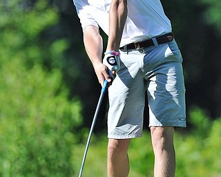 RJ Pozzuto of New Wilmington drives his ball down the No. 2 fairway during Wednesday's 2016 Flynn Auto Group Junior Greatest Golfer of the Valley tournament Wednesday at Mill Creek South Course. Pozzuto placed U-17...--Jeff Lange | The Vindicator  WED, JUN 29, 2016