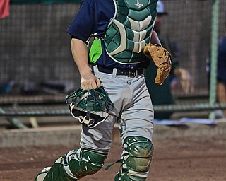NILES, OHIO - JULY 5, 2016: Catcher Sean Murphy #33 of the Lake Monsters jogs onto the field for the bottom of the seventh inning of Tuesday nights game at Eastwood Field. DAVID DERMER | THE VINDICATOR