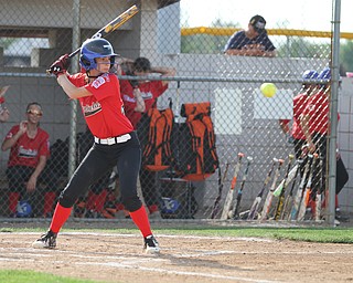 Nikos Frazier | The Vindicator.. in the Junior League district title game at the Field of Dreams in Boardman.