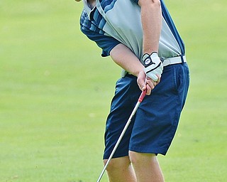 Jeff Lange | The Vindicator  THU, JUL 7, 2016 - Poland's Zach Jacobson chips onto the No. 2 green during Thursday's Greatest Golfer of the Valley Junior qualifier at Salem Hills Golf Club.