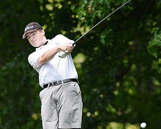 Jeff Lange | The Vindicator  THU, JUL 7, 2016 - Nathaniel Smoot drives his ball down the No. 6 fairway during Thursday's Greatest Golfer of the Valley Junior qualifier at Salem Hills Golf Club.