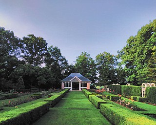 SPECIAL TO THE VINDICATOR
Above, the pathway to Kidston Pavilion surrounded by roses, is one of many parts of Fellows Riverside Gardens that can be enjoyed by the public. The pathway is located just off the great lawn, where dancing will take place at the Summer Garden Party set for July 29.