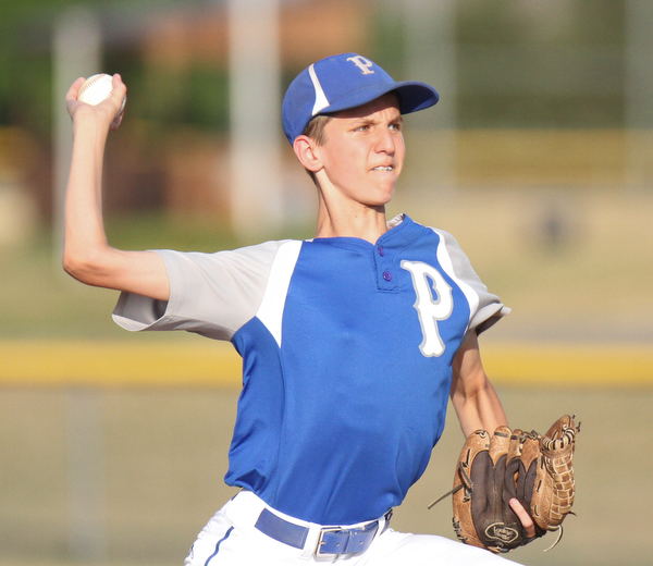 William D. Lewis The Vindicator Poland pitcher Tyler Berry (3) delivers during July 12, 2016 game with Boardman at Field Of Dreams.