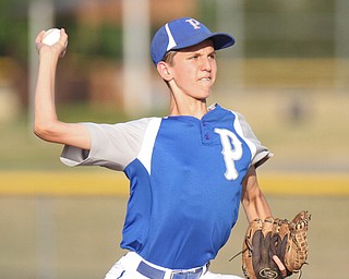 William D. Lewis The Vindicator Poland pitcher Tyler Berry (3) delivers during July 12, 2016 game with Boardman at Field Of Dreams.