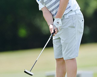 Jeff Lange | The Vindicator  THU, JUL 7, 2016 - Howland's Joey Vitale putts to the tenth hole during Thursday's Greatest Golfer of the Valley Junior qualifier held at Salem Hills Golf Club.