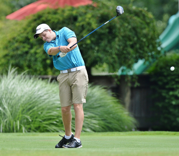 Jeff Lange | The Vindicator  THU, JUL 14, 2016 - Howland's Joey Vitali drives his ball down the No. 1 fairway during Thursday's Greatest Golfer of the Valley Junior qualifier held at Trumbull Country Club in Warren.