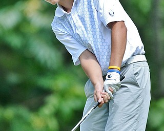 Jeff Lange | The Vindicator  THU, JUL 14, 2016 - Rebell Strollo of Cardinal Mooney chips onto the No. 5 green during Thursday's Greatest Golfer of the Valley Junior qualifier held at Trumbull Country Club in Warren.