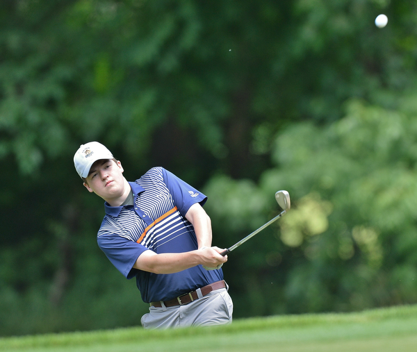 Jeff Lange | The Vindicator  THU, JUL 14, 2016 - Brookfield's Nathaniel Smoot watches his approach to the No. 5 green during Thursday's Greatest Golfer of the Valley Junior qualifier held at Trumbull Country Club in Warren.