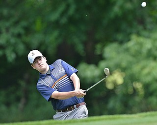 Jeff Lange | The Vindicator  THU, JUL 14, 2016 - Brookfield's Nathaniel Smoot watches his approach to the No. 5 green during Thursday's Greatest Golfer of the Valley Junior qualifier held at Trumbull Country Club in Warren.